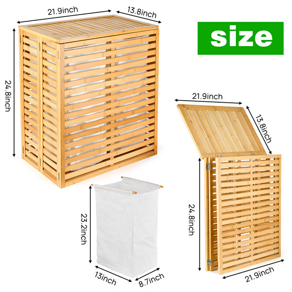 Bamboo Foldable Laundry Basket