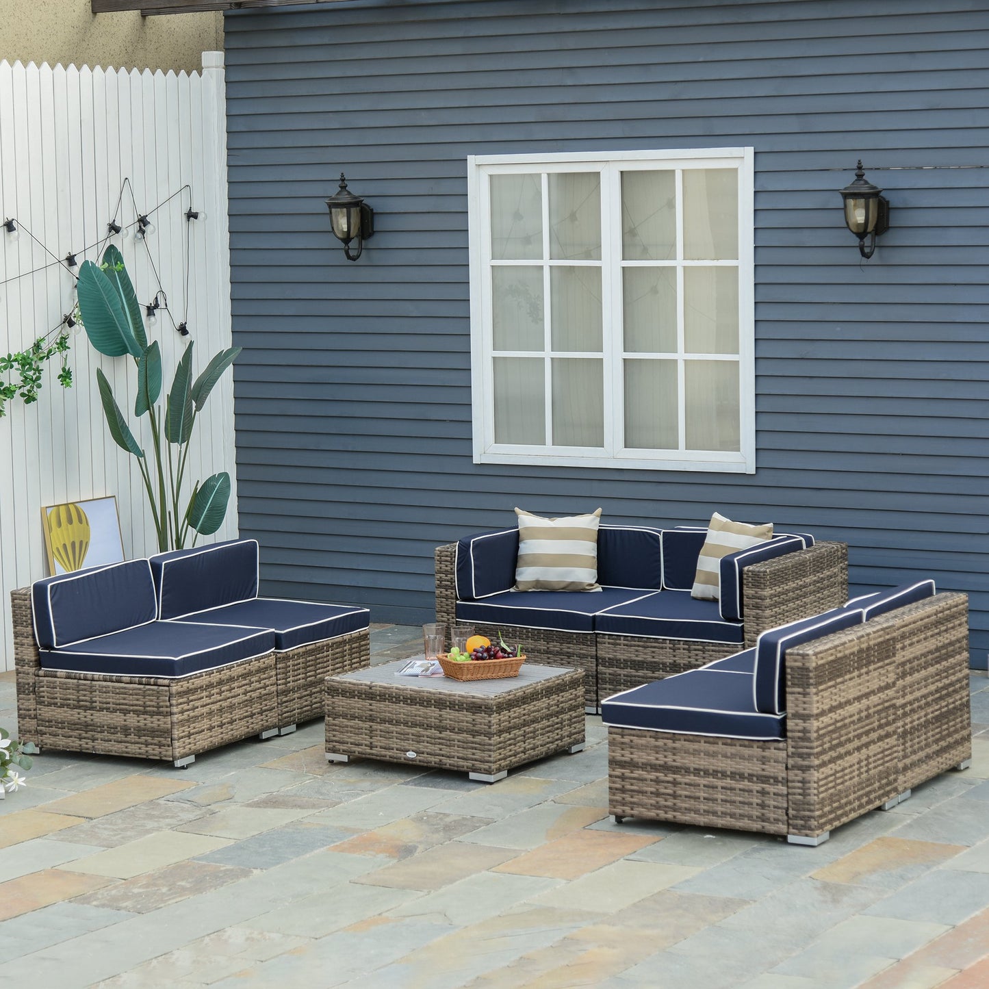5-teiliges Terrassenmöbel-Set mit Polstern