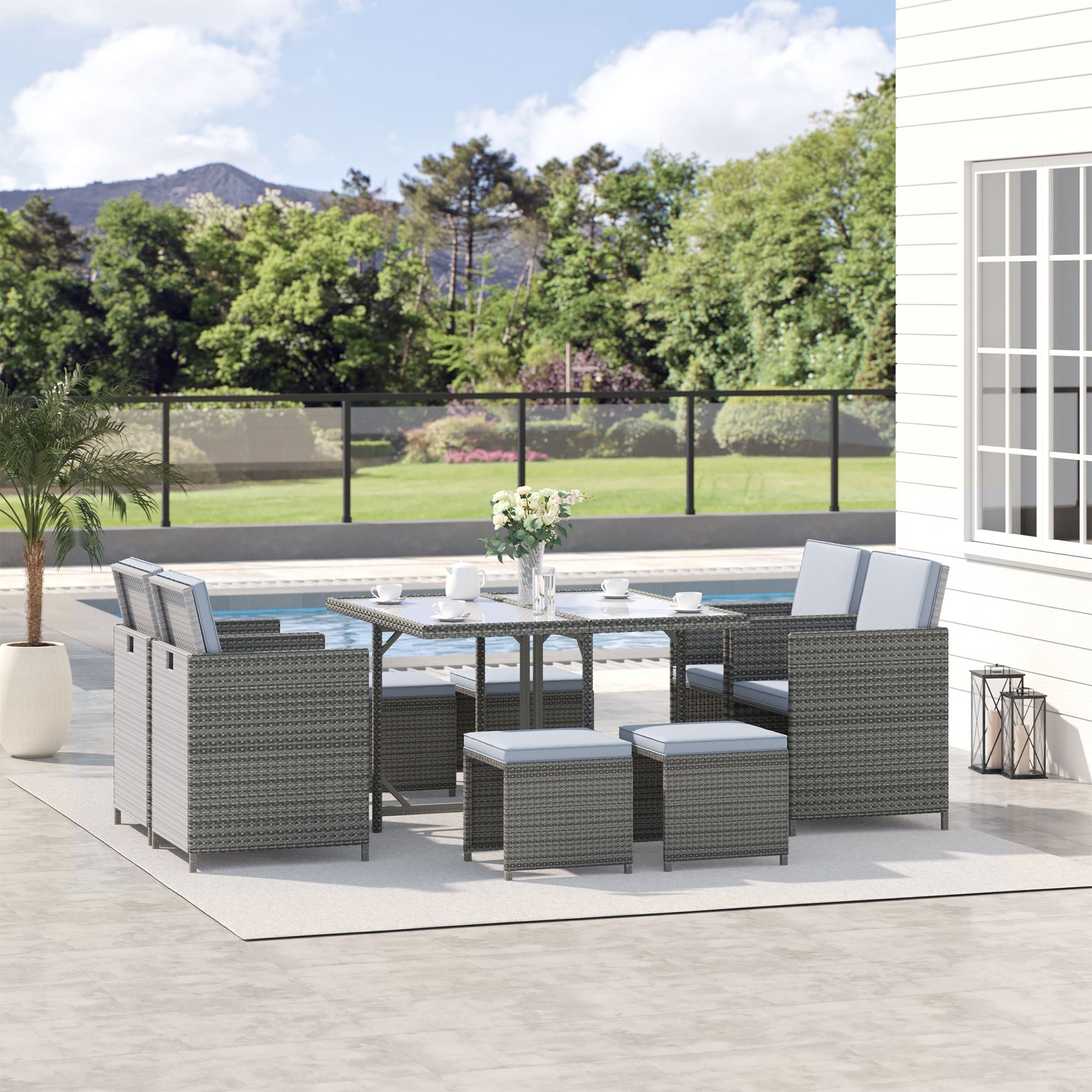 Teak Modern Dining Set