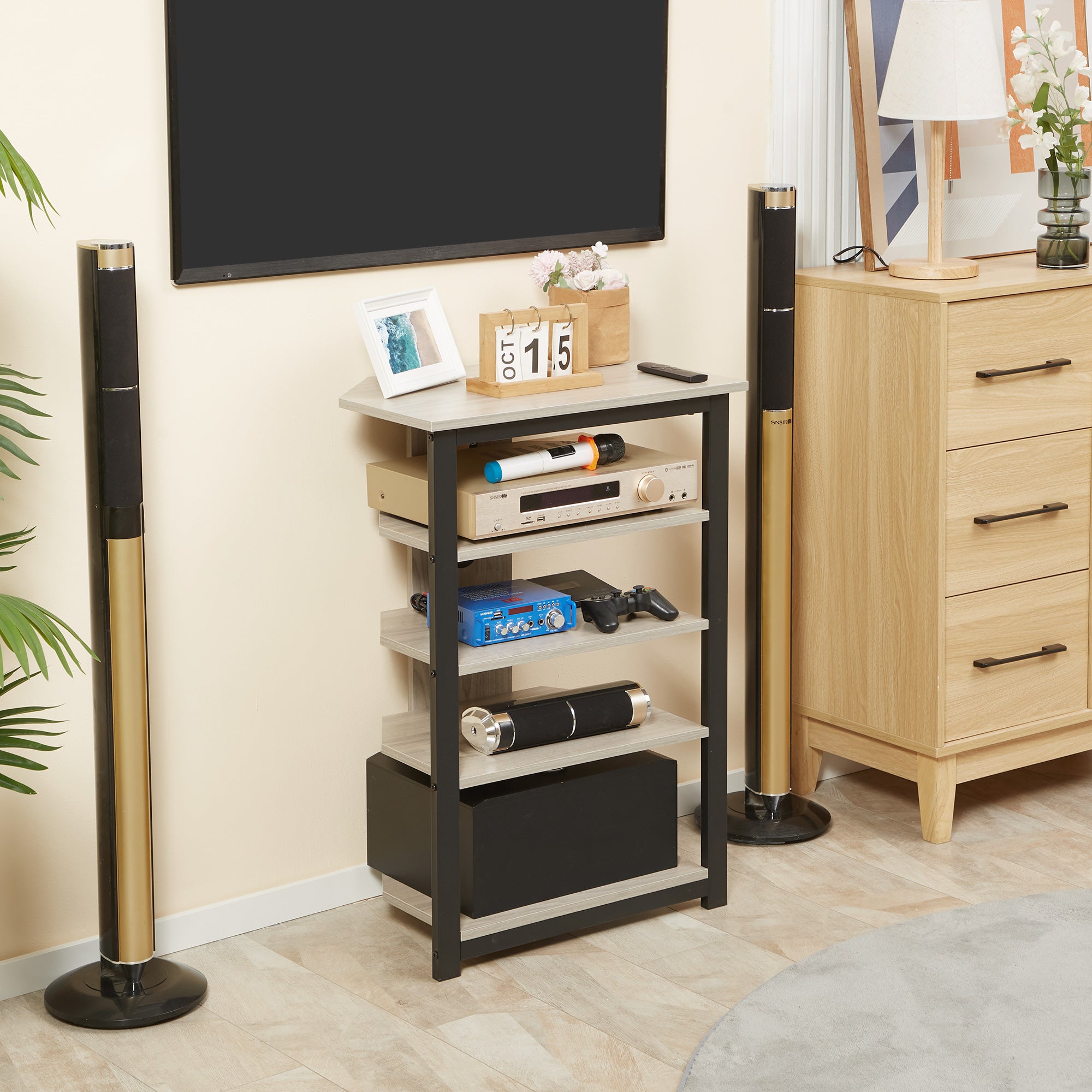 Black Media Stand Rack