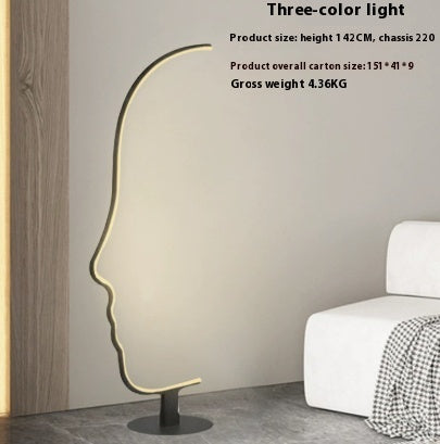 Nordische Kunst-Gesicht-Stehlampe Designer Schlafzimmer Arbeitszimmer