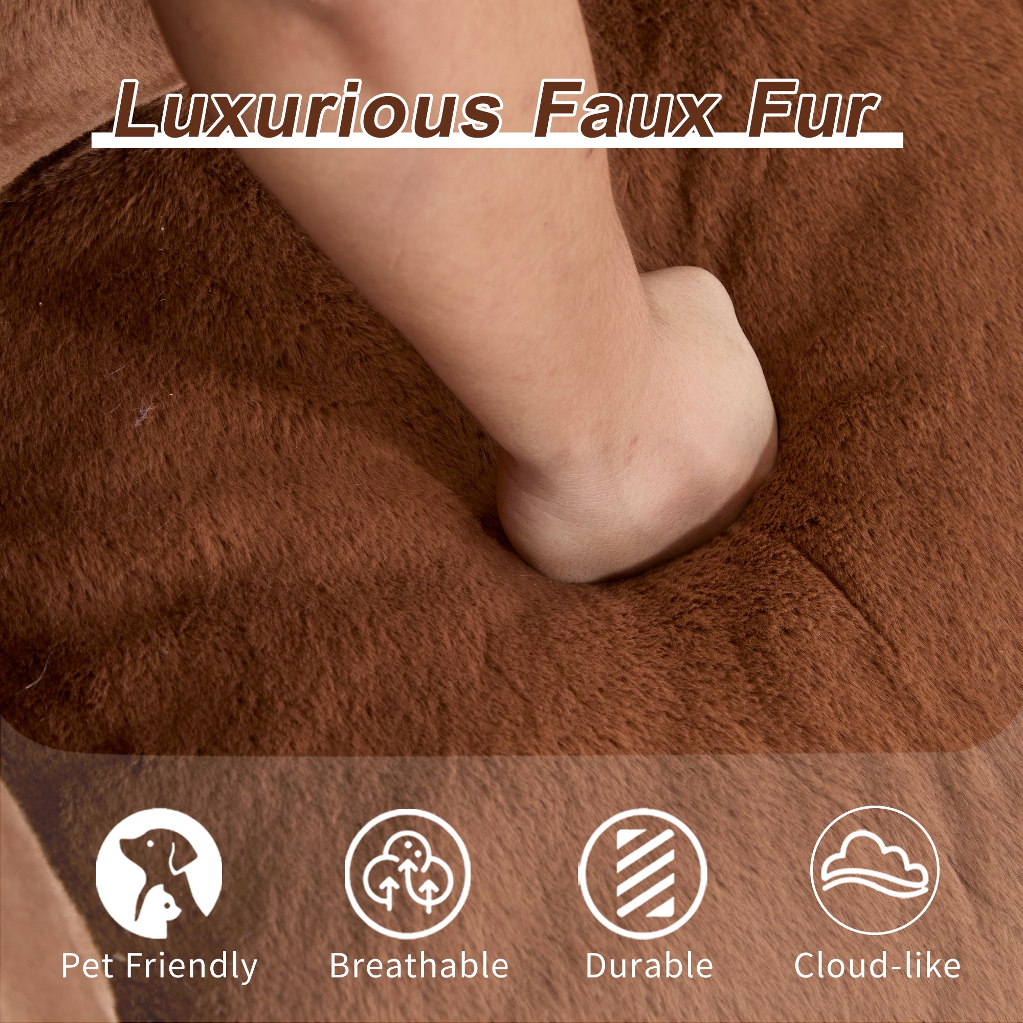 Brown Fluffy Bean Bag