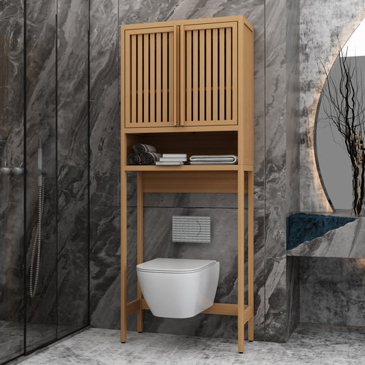 Toiletten-Aufbewahrungsgestell, eigenständiges Badezimmer, Waschraum, platzsparend, natürliche Farbe