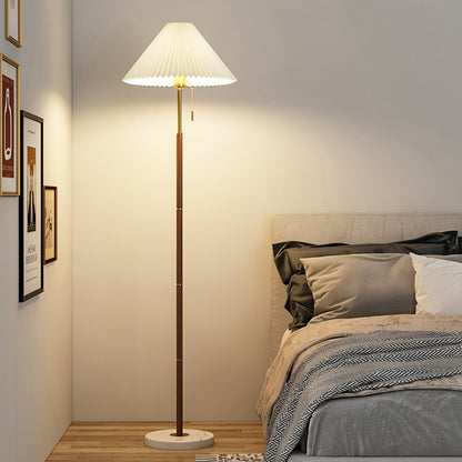 Retro Leichtluxus Holzmaserung Einfache Falten Stehlampe Schlafzimmer Nachttisch Sofa Arbeitszimmer Stehlampe