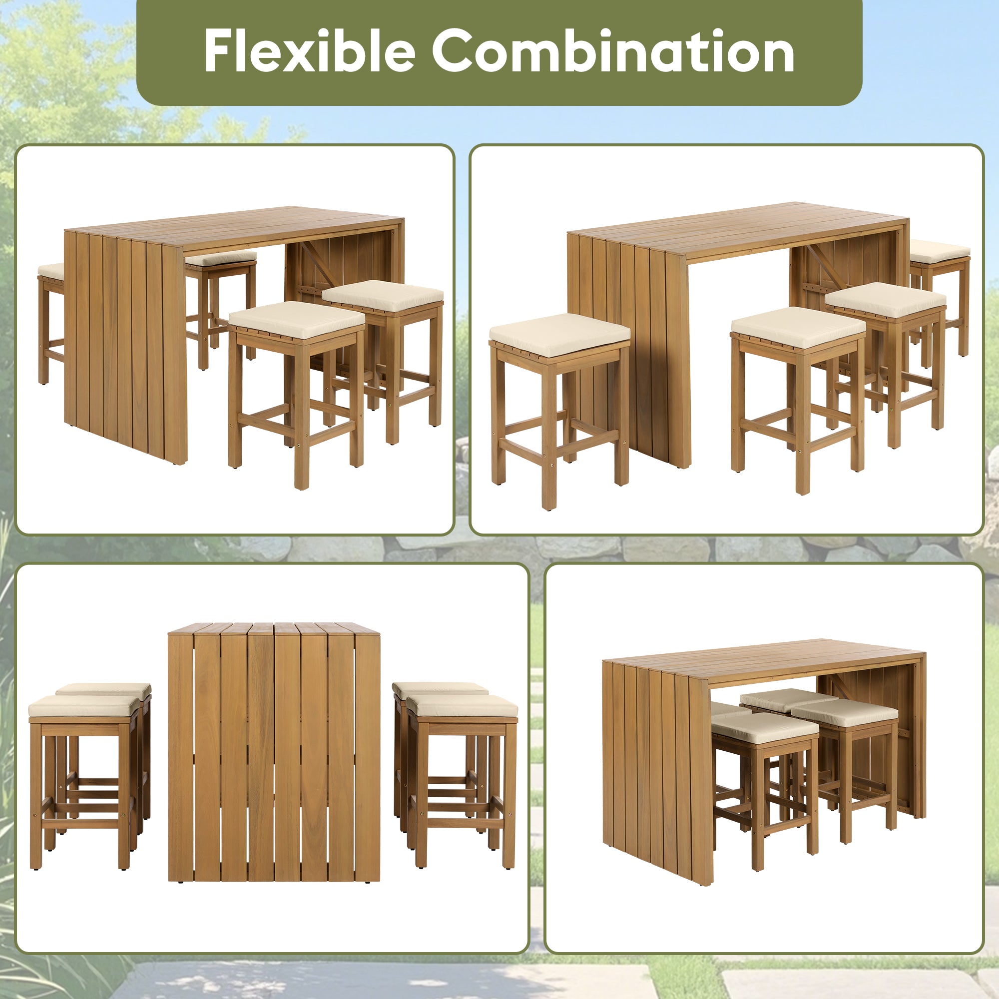 Acacia Wood Bar Set