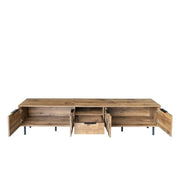 TV-Ständer 78 für 85 75 65 Zoll Fernseher, TV-Konsolen für das Wohnzimmer, Unterhaltungszentrum Holz TV-Medien mit Stauraum