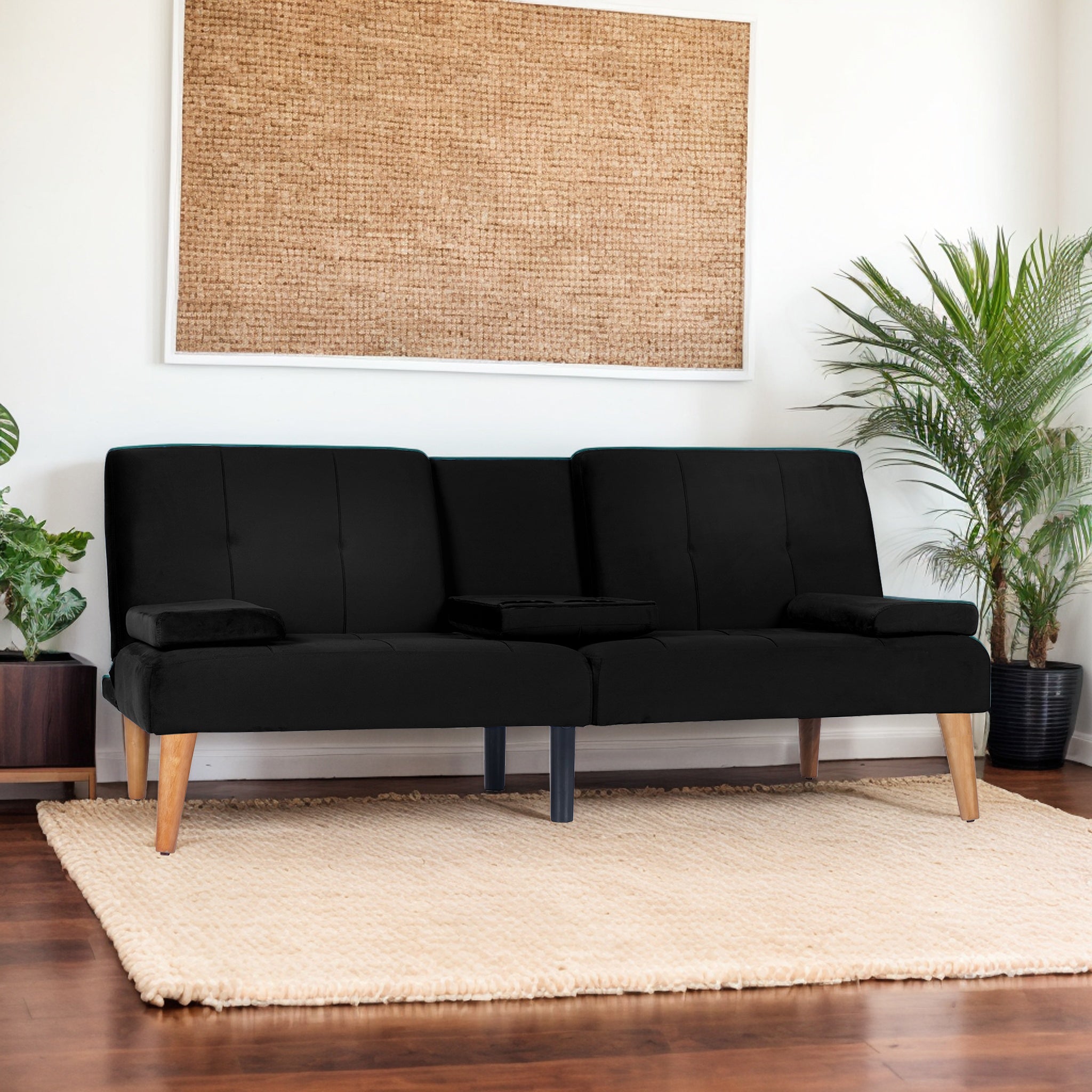 Velvet Futon Sofa Bed