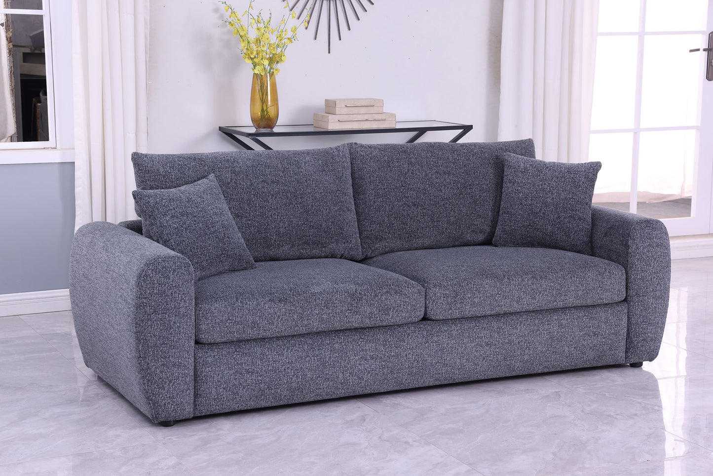 Modernes minimalistisches bequemes Stoff-GRAU-Sofa