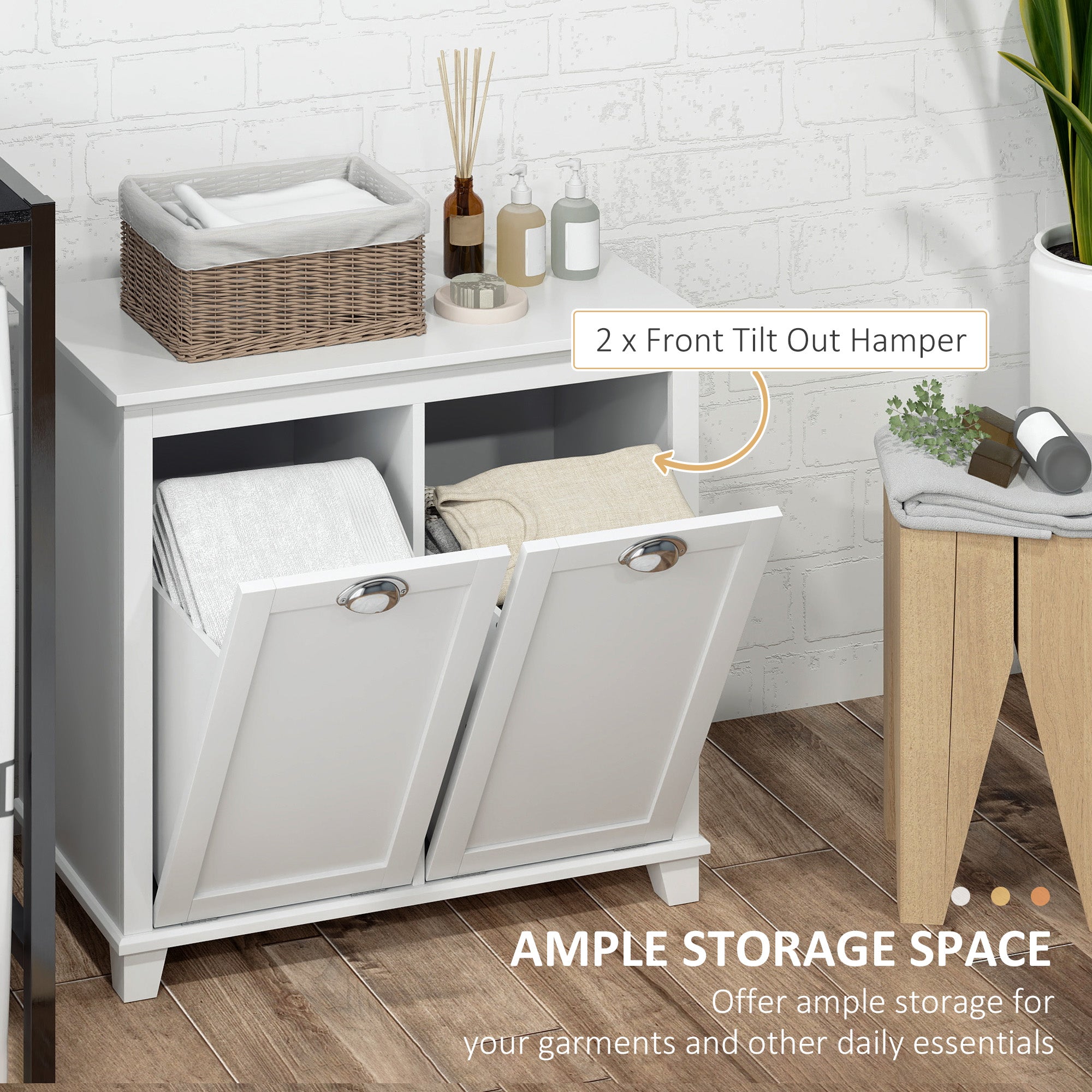 White Tilt-Out Laundry Cabinet
