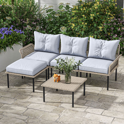 5-teiliges Terrassenmöbel-Set mit Sofa