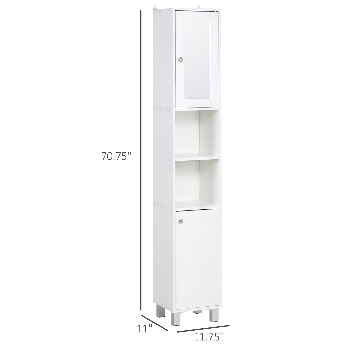 Hohes Badezimmerschrank mit Spiegel