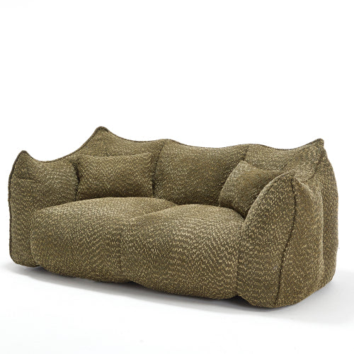 Komprimierter Plüsch-Sitzsack-Sofa-Couch – Mit Hochresilienz-Schaum gefüllt, ultraleichtes Bouclé-Lounge-Sessel für eine oder zwei Personen, gemütliche Sitzgelegenheit im Wohnzimmer zum Lesen, Spielen und Entspannen, platzsparend vakuumverpackt