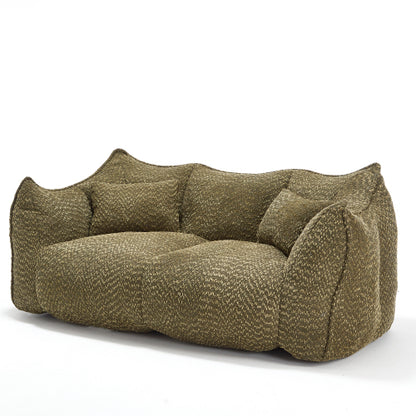 Komprimierter Plüsch-Sitzsack-Sofa-Couch – Mit Hochresilienz-Schaum gefüllt, ultraleichtes Bouclé-Lounge-Sessel für eine oder zwei Personen, gemütliche Sitzgelegenheit im Wohnzimmer zum Lesen, Spielen und Entspannen, platzsparend vakuumverpackt
