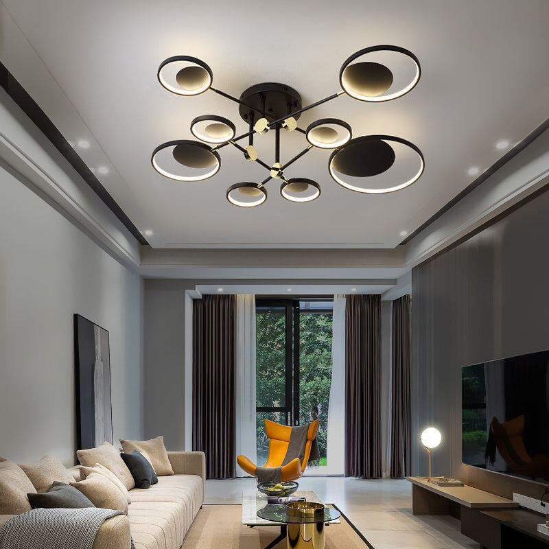 Nordisches Wohnzimmer Einfache Moderne Atmosphäre Netz-Rotes LED-Molekulares Deckenlicht