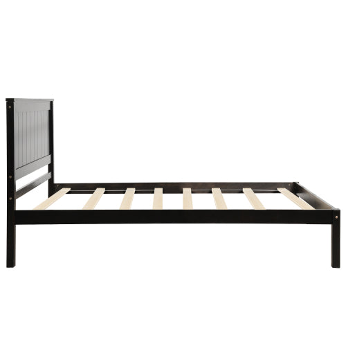 Espresso Wood Platform Bed