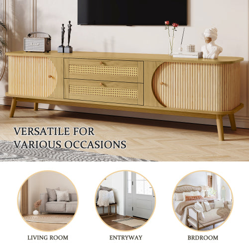 Natural Rattan TV Stand