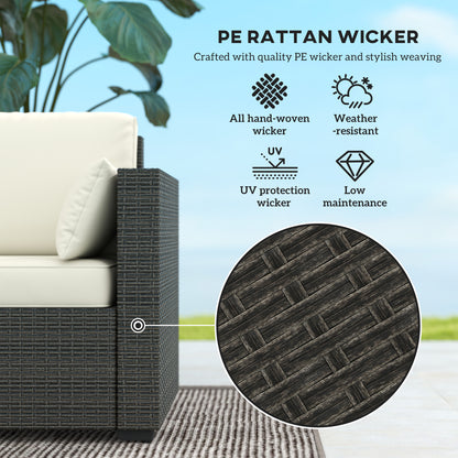 Patio Couch PE Deep Seating Outdoor Sofa with Removable Cushions