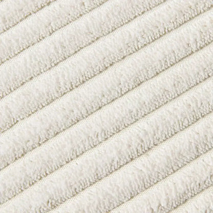 Beige striped corduroy cushion cover with pom pom accents made of cream-colored corduroy fabric for living room decorbites decor