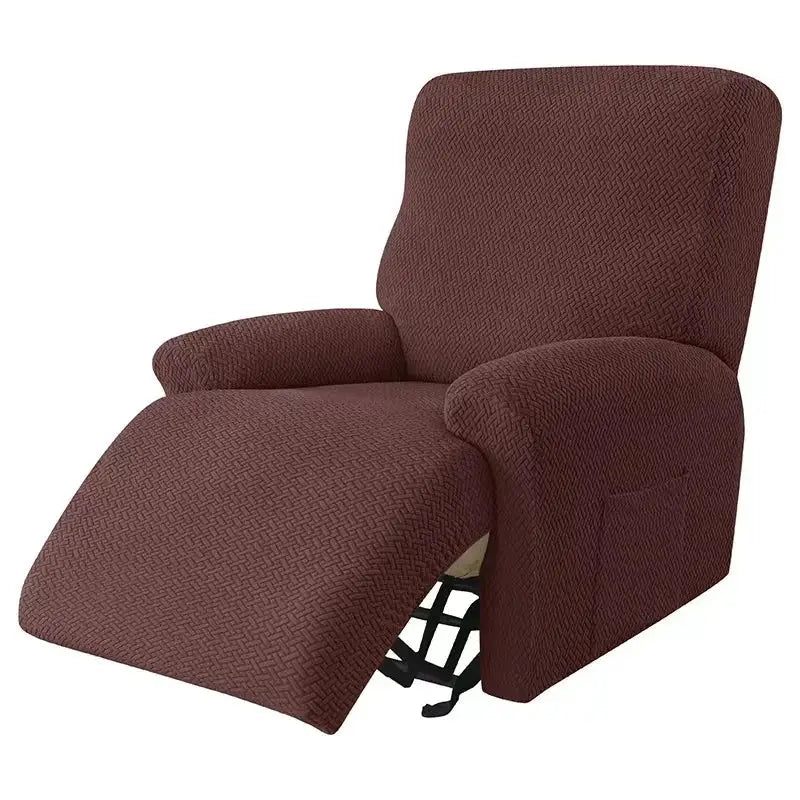 Brown textured stretch recliner sofa cover made of elastic fabric for living room accent chairs and recliners