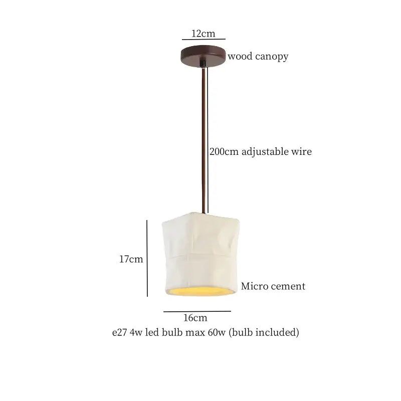 Beige wood grain columnar micro cement pendant light with dark bronze wood canopy and adjustable wire for kitchen decorbites columnar micro lighting