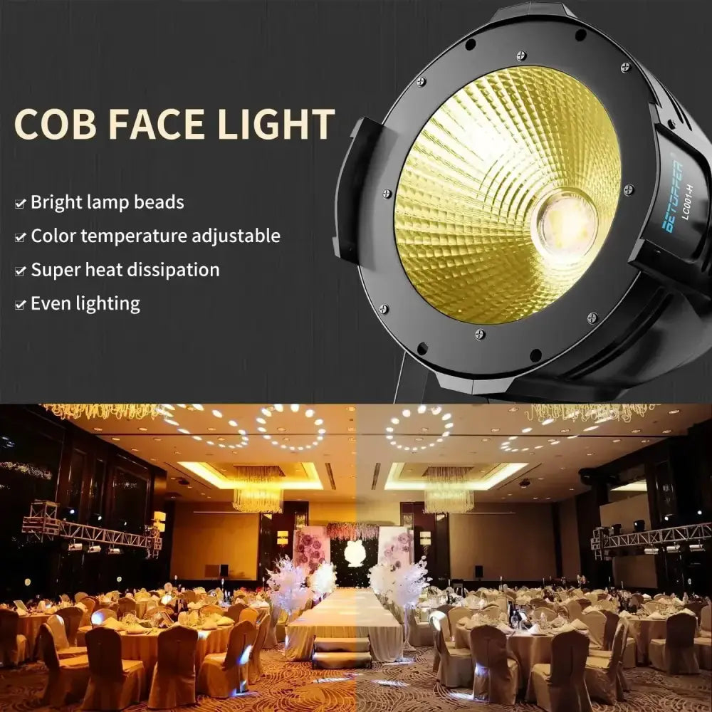 Black decorbites big dipper 100w cob white stage light with gold textured reflector and bright lamp beads for studio use
