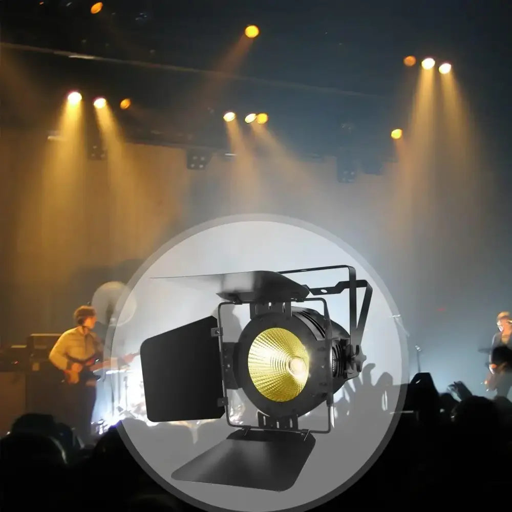 Black stage spotlight with gold lens and adjustable barn doors big dipper 100w cob white stage light for studio