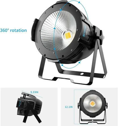 Black led spotlight with circular lens and 360-degree rotation for decorbites big dipper 100w cob white stage light