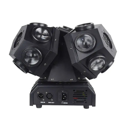 Black 18x10w rotating moving head stage light with octagonal led lenses and control panel base for professional use