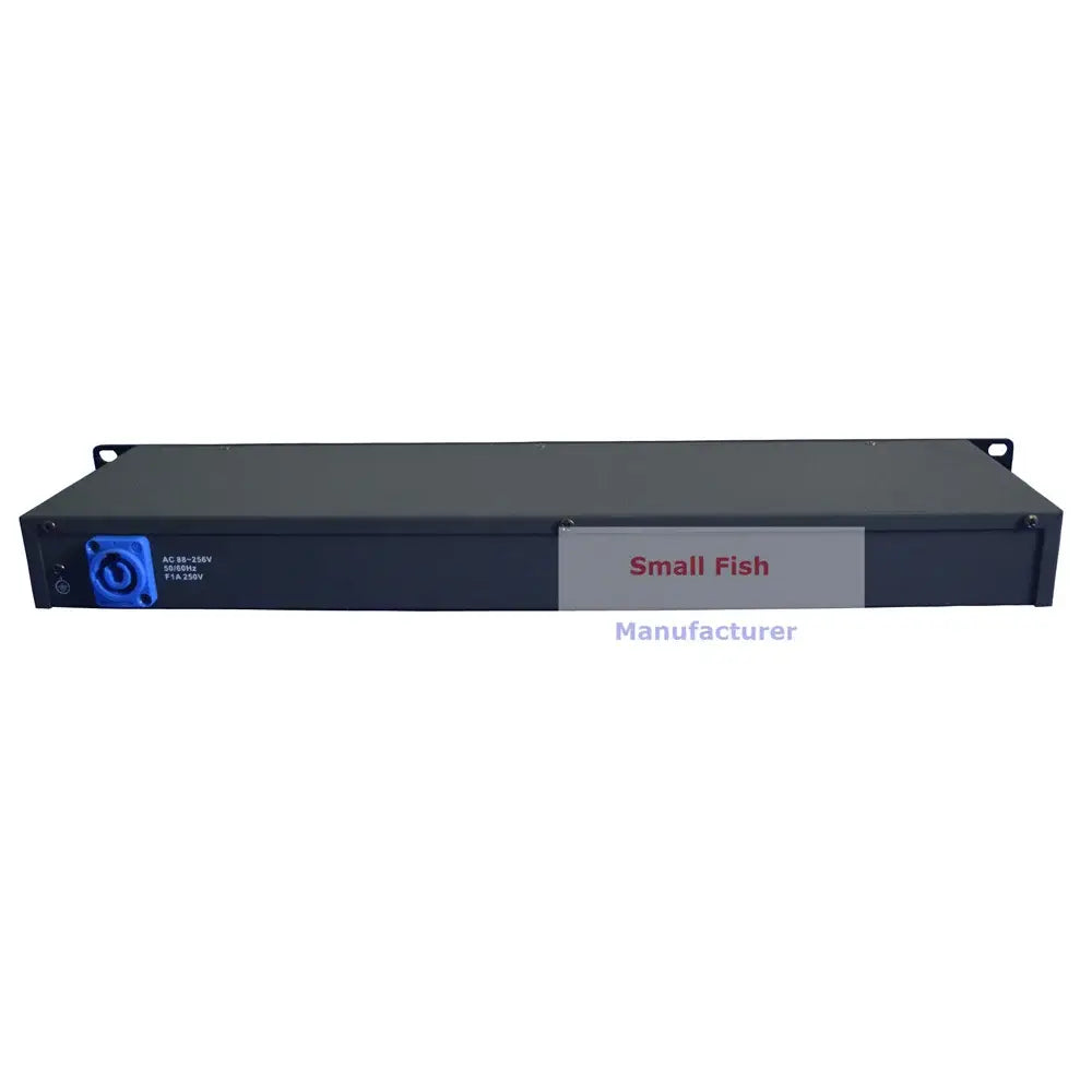 Black 8 way stage lighting signal splitter with blue ac input connector by small fish for living room stage lighting effect