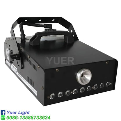 Black and silver 3000w rgb led fog machine with silver lens and remote control for stage lighting effects