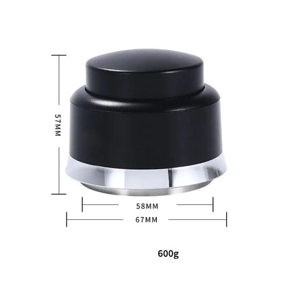 Black and stainless steel decorbites adjustable coffee tamper with sleek cylindrical design for barista use