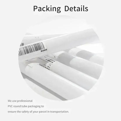 White pvc round tubes with barcode labels for packaging decorbites™ black and white mountain tree landscape wall art