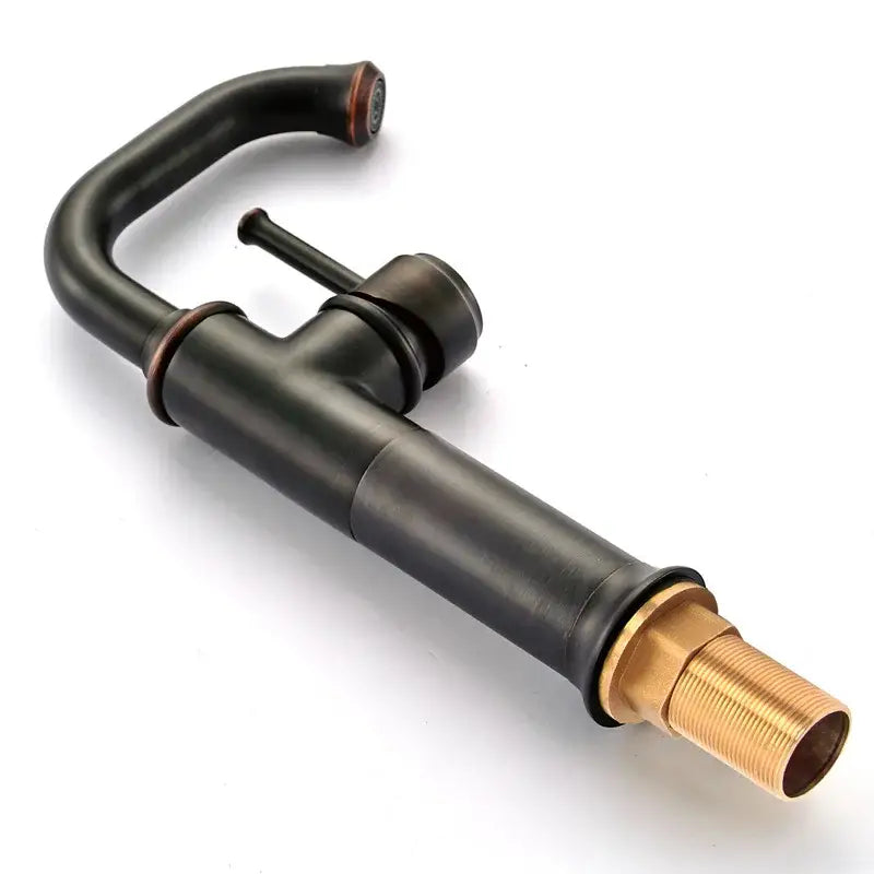 Black antique brass basin faucet with matte black finish and copper accents for decorbites kitchen mixer