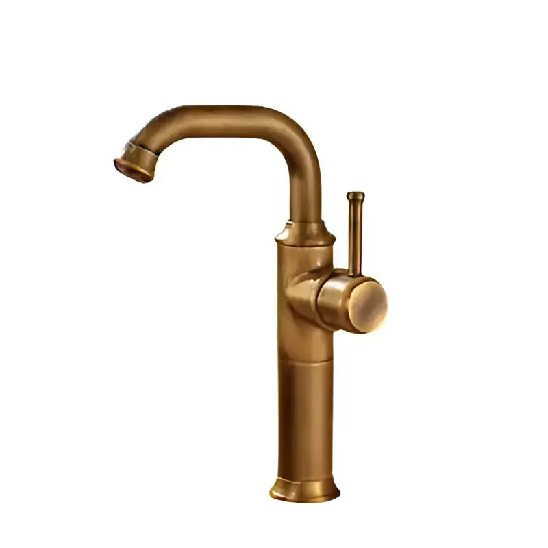 Antique brass single-handle basin faucet with curved spout and cylindrical base in black antique brass finish decorbites black antique