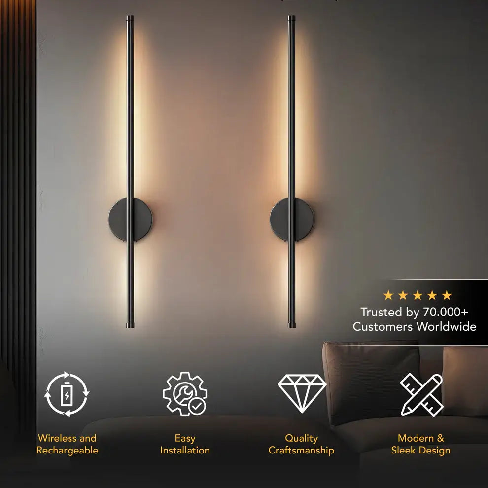 Modern wall sconces from decorbites black battery operated wall sconces set of 2 with sleek design and energy efficient lighting