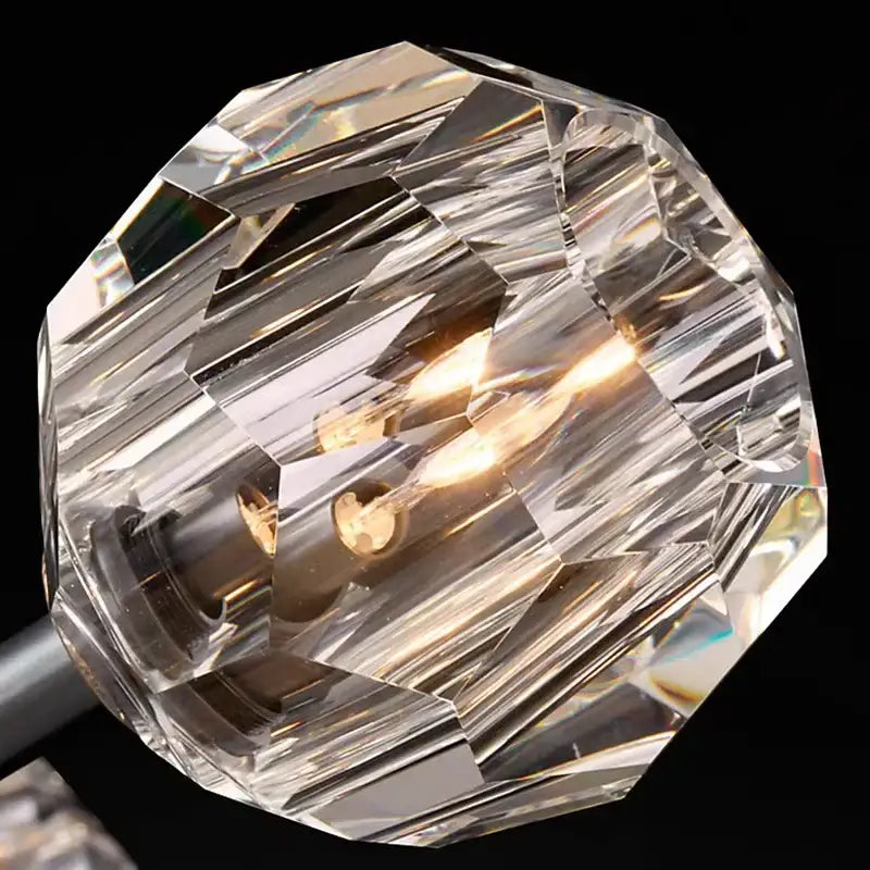 Clear faceted crystal knob on decorbites black bronze copper chandelier lights for dining room kitchen island decor
