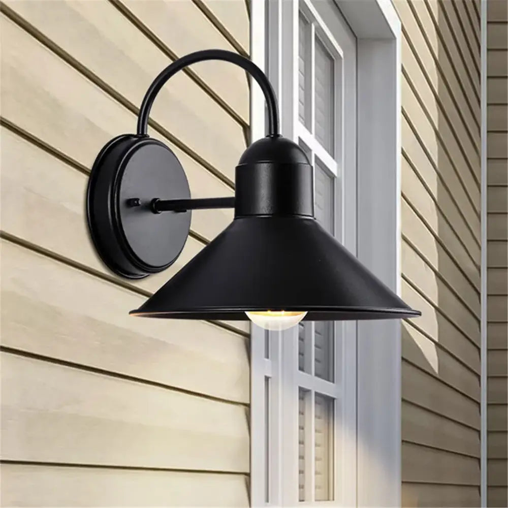 Black wrought iron farmhouse barn lights matte finish gooseneck sconce for porch decorbites black farmhouse design