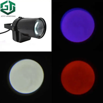Black gvt lighting led beam pinspot stage light with adjustable purple white and red beams for bar and party rooms