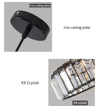 Black iron ceiling plate with central screw for mounting on decorbites crystal kitchen pendant lamp fixture