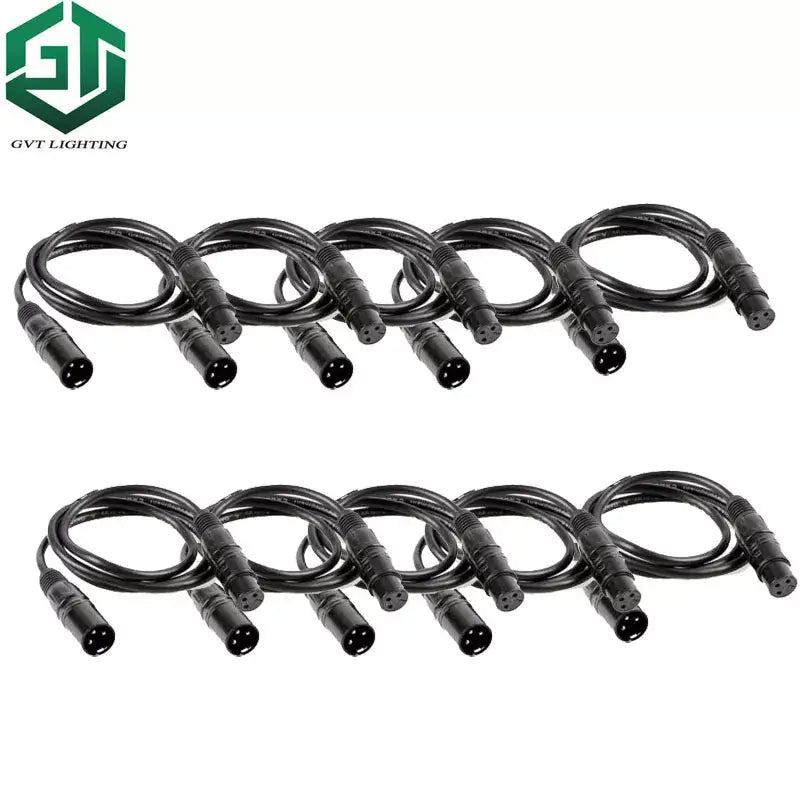 Black metallic dmx cable with gvt lighting connectors for stage lighting and stage lighting console use