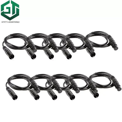 Black metallic dmx cable with gvt lighting connectors for stage lighting and stage lighting console use