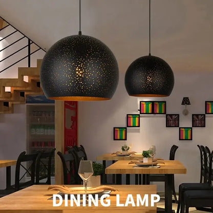 Black nordic industrial pendant light with a black spherical starry decorbites black nordic pendant light interior lining for dining room