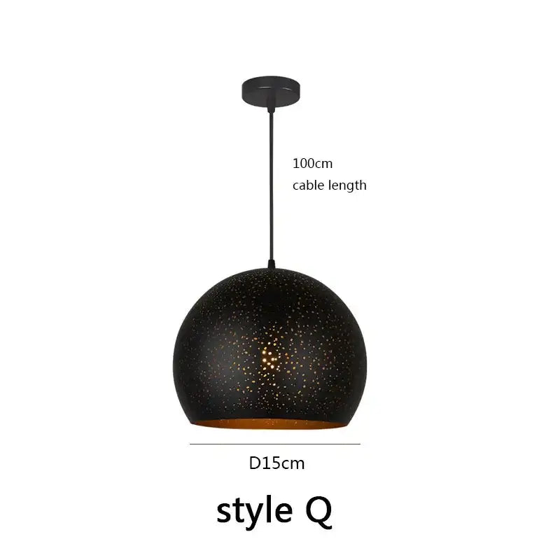Black nordic industrial pendant light with speckled black spherical shade, gold interior, and 100cm cable for dining room decorbites black nordic