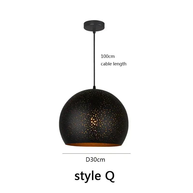 Black nordic industrial pendant light with speckled black spherical shade gold interior and 100cm cable length decorbites black nordic