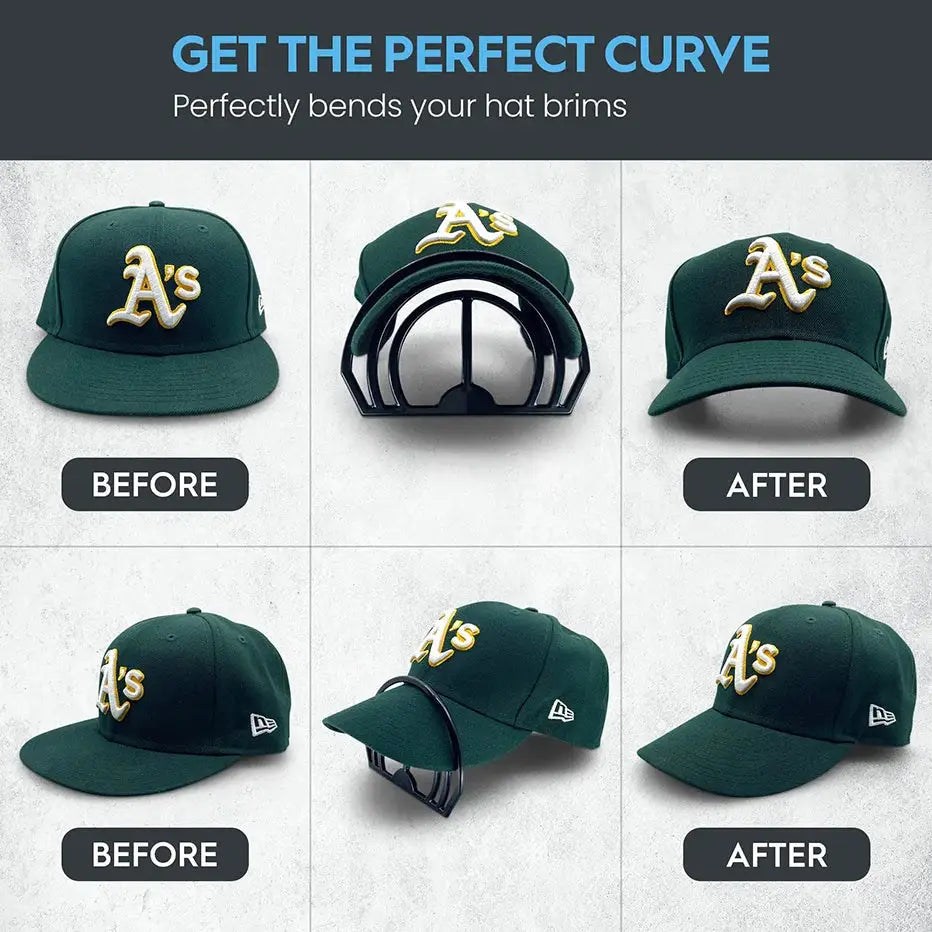 Black plastic decorbites hat brim bender tool for bending and displaying new era baseball caps in bedroom decor