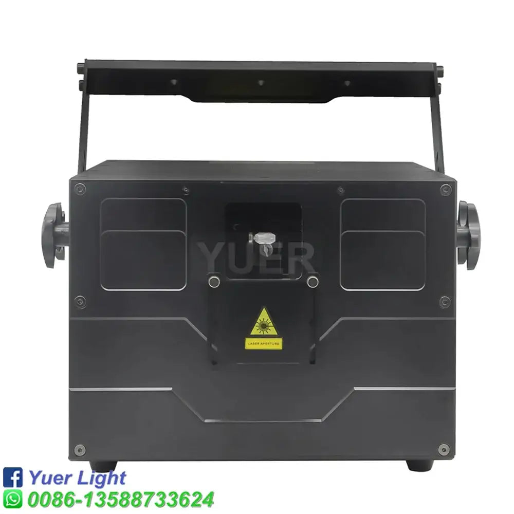 Black rectangular rgb color laser light party room projector with sturdy metallic accents decorbites 20w rgb laser light