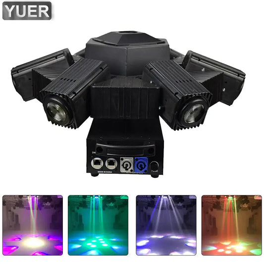 Black yuer brand rotating bee eye led strobe beam moving head stage light with multiple colorful led beams