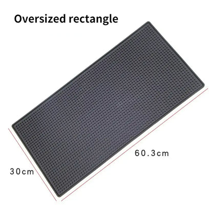 Black rubber raised dot coffee bar cup mats with textured surface for kitchen drain mat by decorbites coffee bar