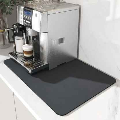 Black silicone absorbent espresso machine mat under decorbites espresso machine for kitchen coffee decor