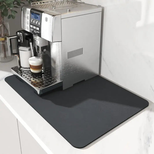 Black silicone absorbent espresso machine mat under decorbites espresso machine for kitchen coffee decor